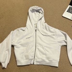 American Eagle white cropped hoodie